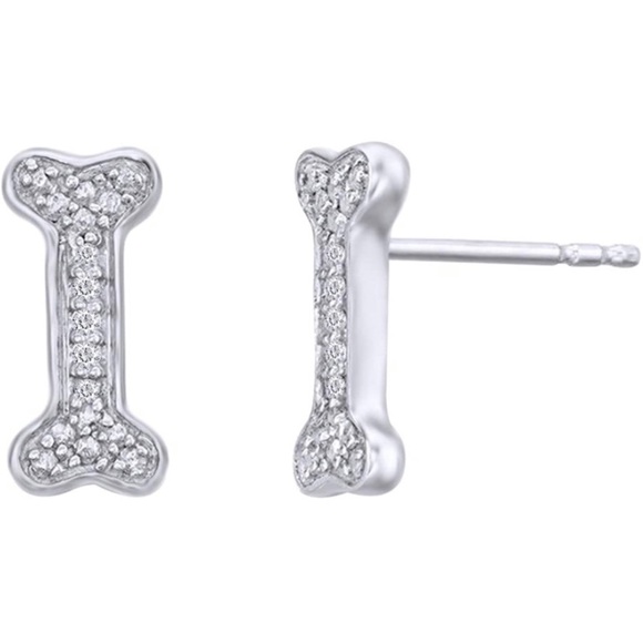 Jewelry - Natural Diamond Dog Bone Earrings